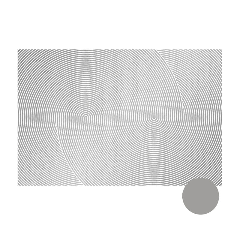 Chic Grey Area Rug Stripe Print Polyester Area Carpet Anti-Slip Rug for Home Decor