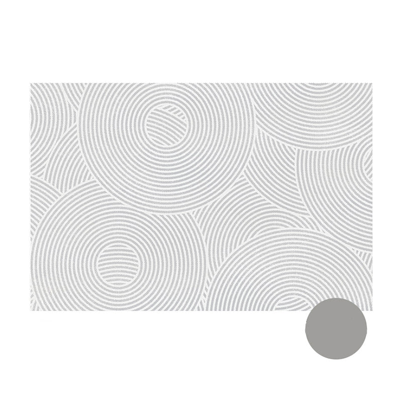 Chic Grey Area Rug Stripe Print Polyester Area Carpet Anti-Slip Rug for Home Decor