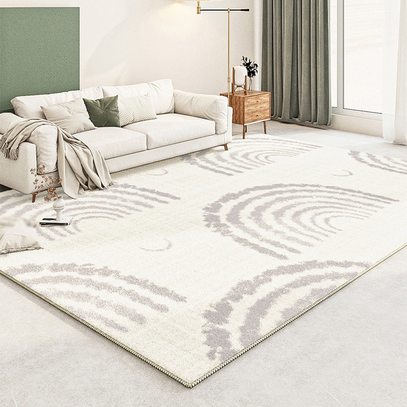 Fancy Modern Rug Grey Polyester Area Rug Geometric Print Anti-Slip Rug for Drawing Room