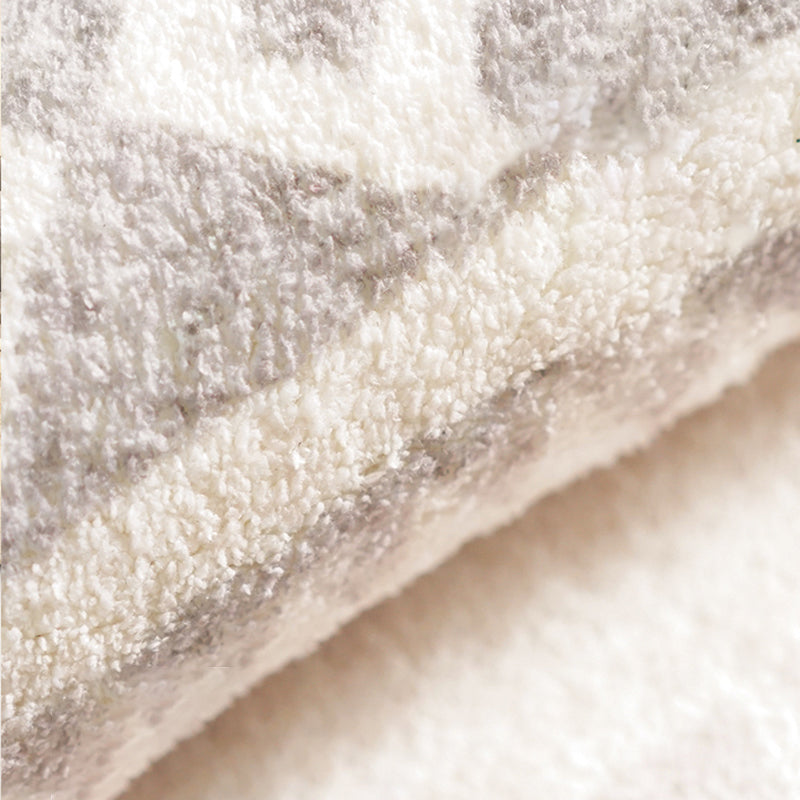 Fancy Modern Rug Grey Polyester Area Rug Geometric Print Anti-Slip Rug for Drawing Room