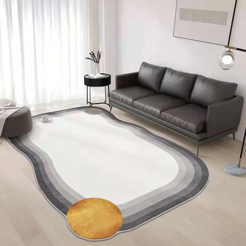 Stilvoller Wohnzimmerbereich Teppich Kontrastfarbe Polyester Bereich Teppich Fleckenfestem Teppich