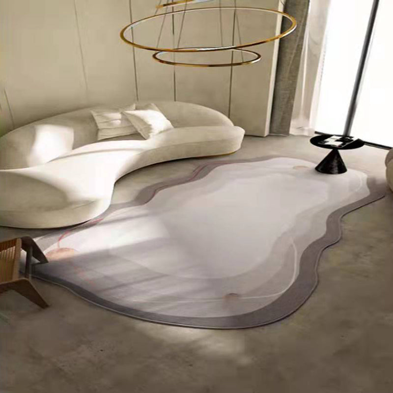 Stilvoller Wohnzimmerbereich Teppich Kontrastfarbe Polyester Bereich Teppich Fleckenfestem Teppich