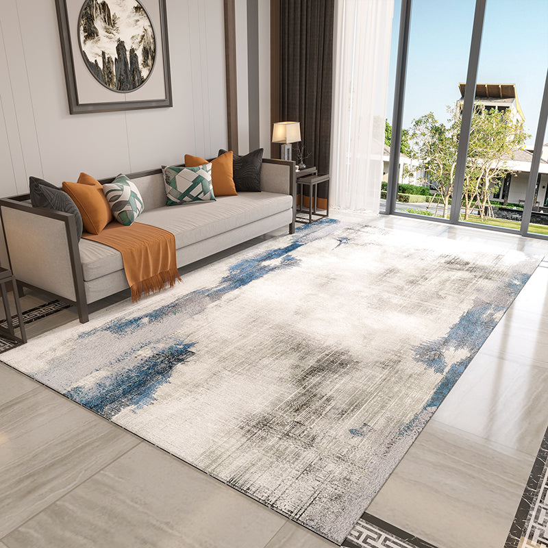 Stylish Smoky Cloud Pattern Rug Modern Polyester Carpet Anti-Slip Area Rug for Home Decor