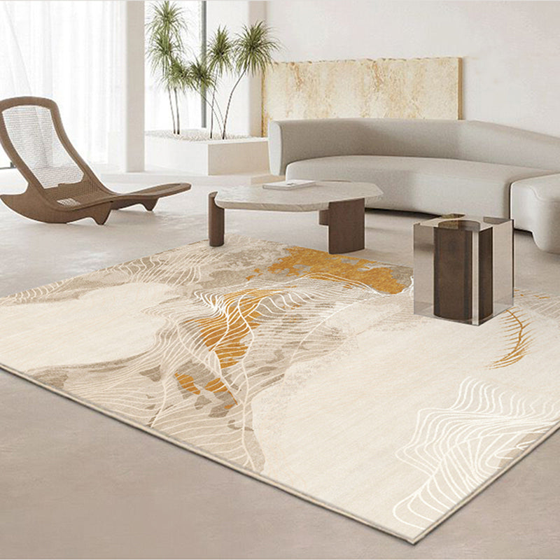Stylish Smoky Cloud Pattern Rug Modern Polyester Carpet Anti-Slip Area Rug for Home Decor