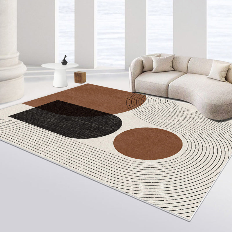 Stylish Modern Area Carpet Plaid Pattern Polyester Area Carpet Anti-Slip Area Rug for Home Decor