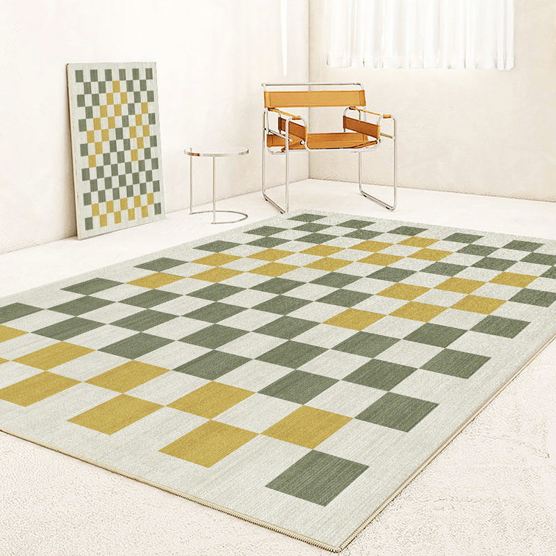 Stylish Modern Area Carpet Plaid Pattern Polyester Area Carpet Anti-Slip Area Rug for Home Decor