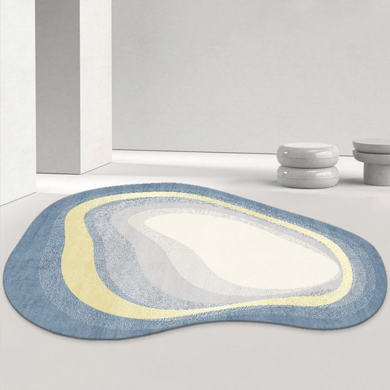 Fancy Modern Rug Blue Contrast Color Area Carpet Non-Slip Backing Area Rug for Drawing Room
