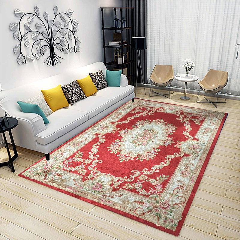 Fancy Traditional Area Carpet Medallion Patroon Polyester Rug Stain Resistant Tapsel voor thuisdecoratie