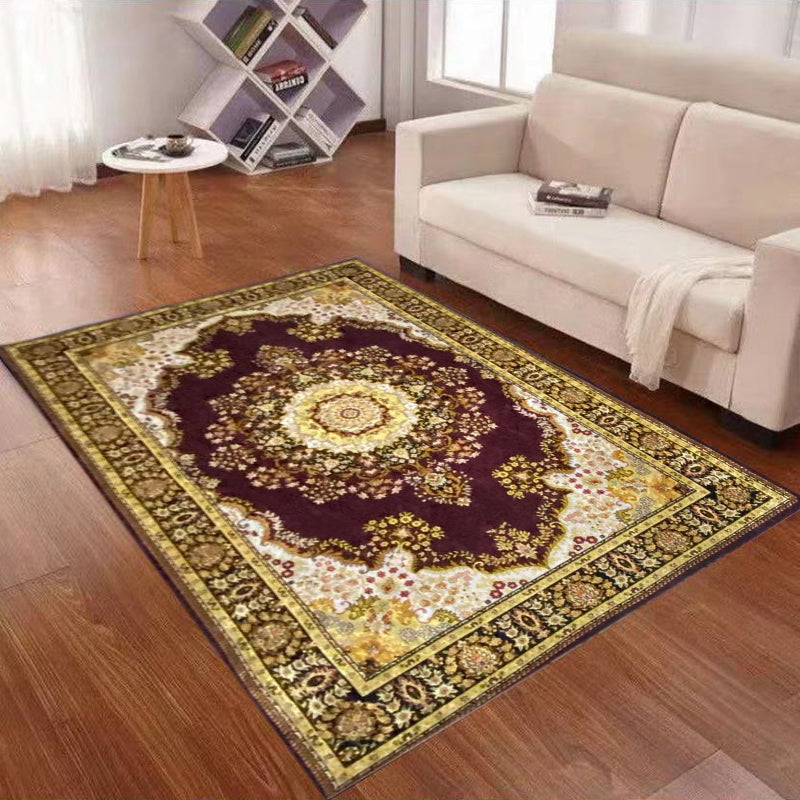 Fancy Traditional Area Carpet Medallion Patroon Polyester Rug Stain Resistant Tapsel voor thuisdecoratie