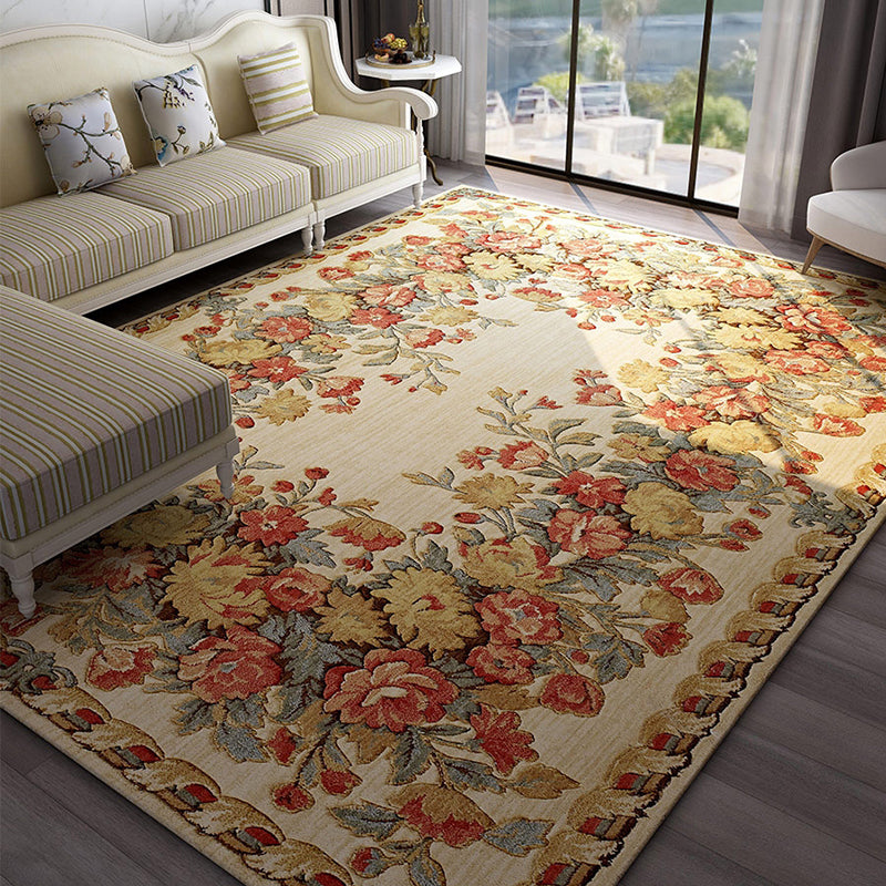 Alfombra de alfombra de área de área tradicional alfombra de poliéster estampado alfombra de respaldo sin deslizamiento para salón para salón