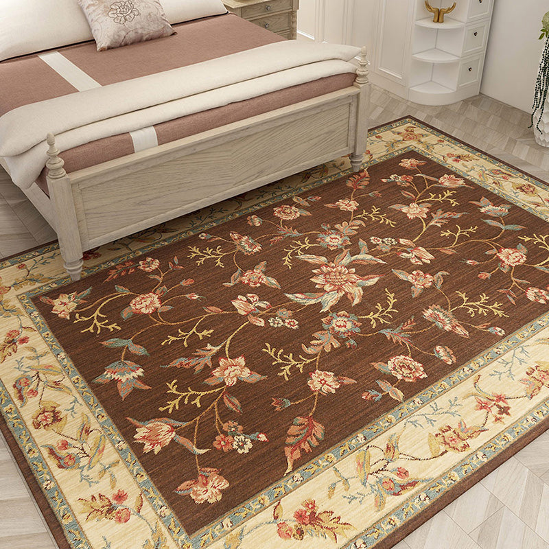 Alfombra de alfombra de área de área tradicional alfombra de poliéster estampado alfombra de respaldo sin deslizamiento para salón para salón