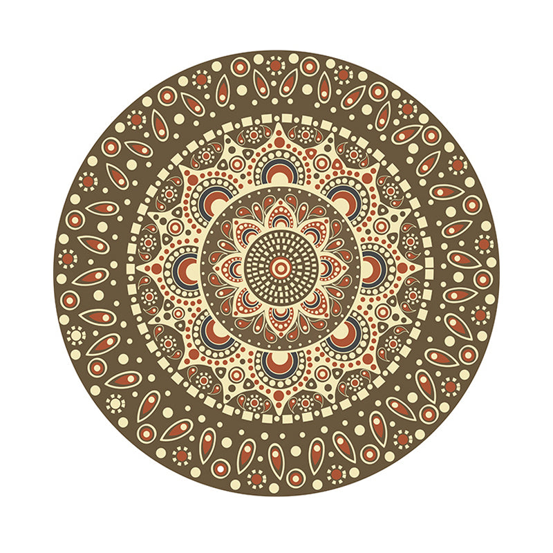 Alfombra de sala de estar elegante alfombra de área de poliéster de patrón antiguo