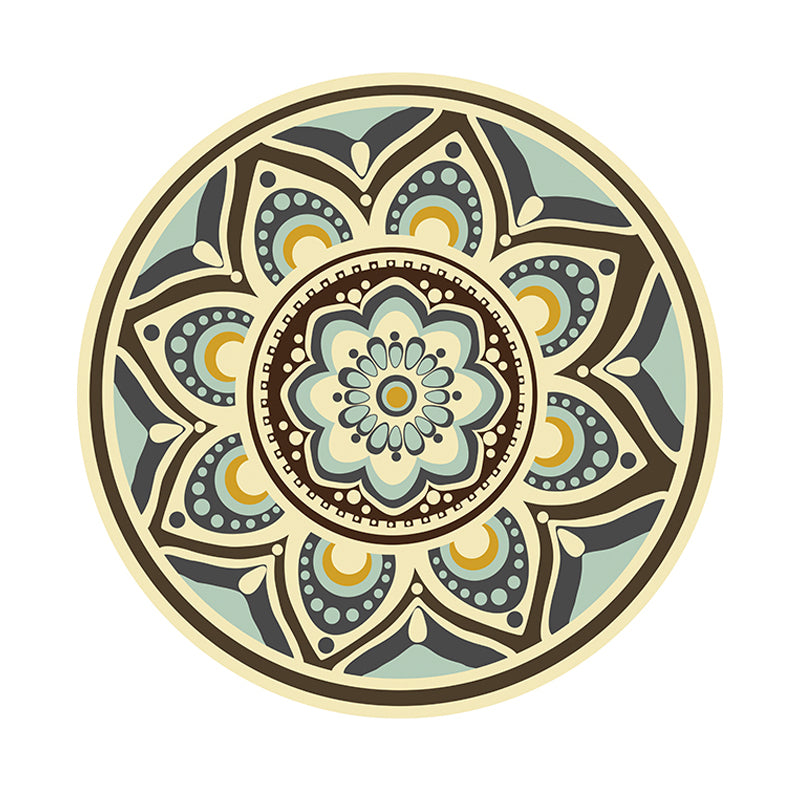 Alfombra de sala de estar elegante alfombra de área de poliéster de patrón antiguo