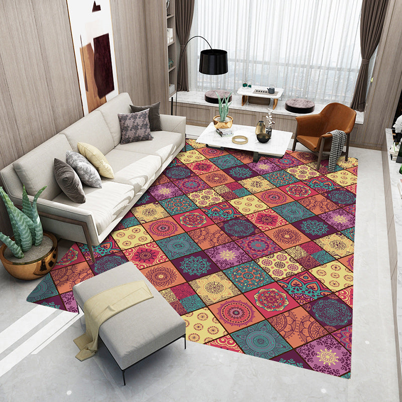 Traditional Americana Print Area Carpet Polyester Area Tapijt Anti-slip Easy Care Tapijt voor huisdecoratie