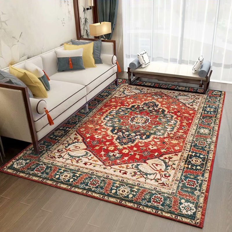 Chique medaillonpatroon Rug Gray Antique Area tapijt Non-slip achtergrondgebied Tapijt voor salon