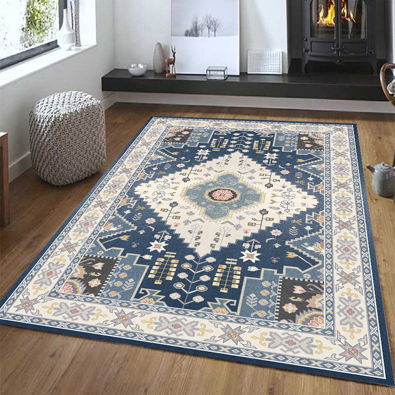 Chique medaillonpatroon Rug Gray Antique Area tapijt Non-slip achtergrondgebied Tapijt voor salon