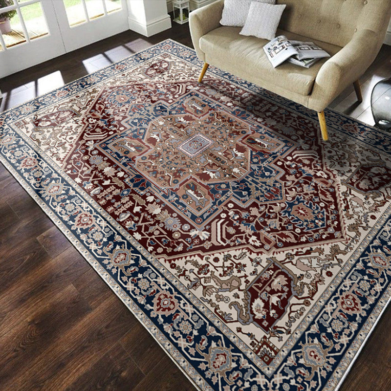 Chique medaillonpatroon Rug Gray Antique Area tapijt Non-slip achtergrondgebied Tapijt voor salon