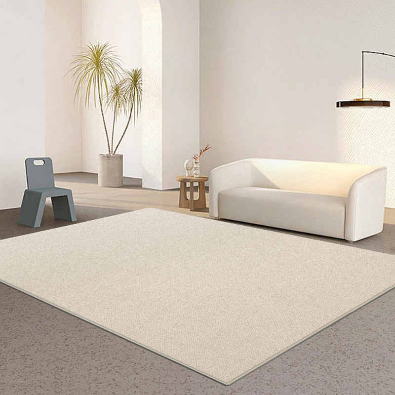Modern Living Room Area Rug Solid Color Polyester Area Carpet Stain Resistant Rug