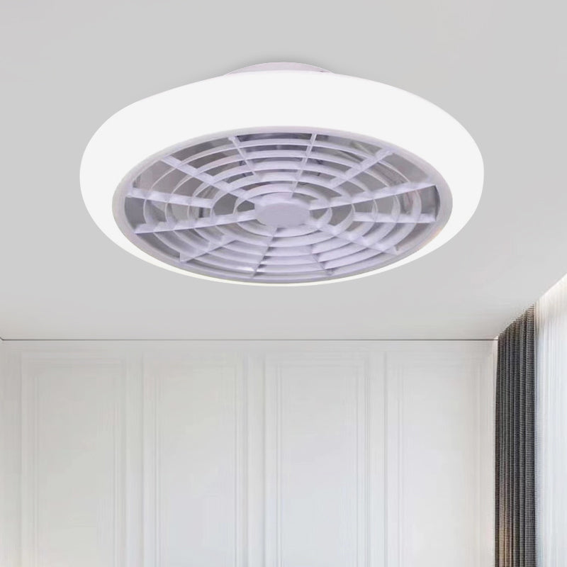 White/Pink/Blue LED Hanging ventilador de ventilador acrílico Donut Donut Semi Flush Monte Lámpara para sala de estar, 18 "W