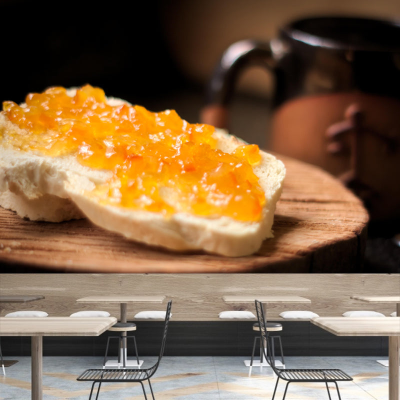 Modern Mural Dessert with Jam Pattern Wall Decor Environment Friendly for Dessert Shop