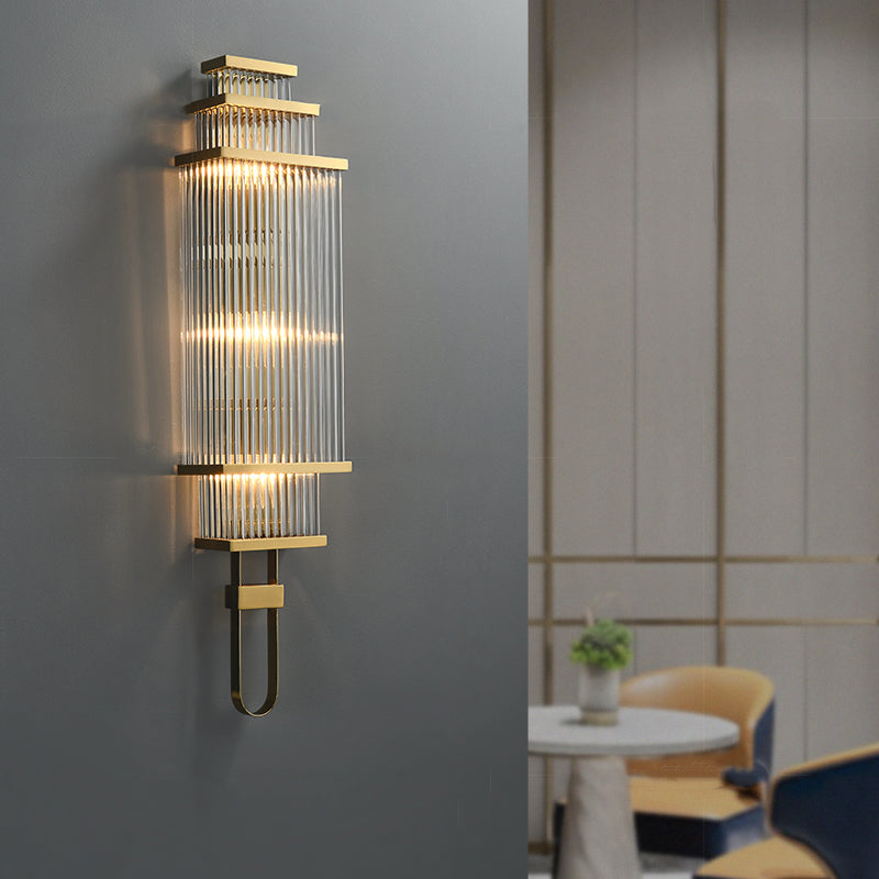 Iluminación de pared geométrica de vidrio estilo moderno múltiples luces de luz montada en la pared