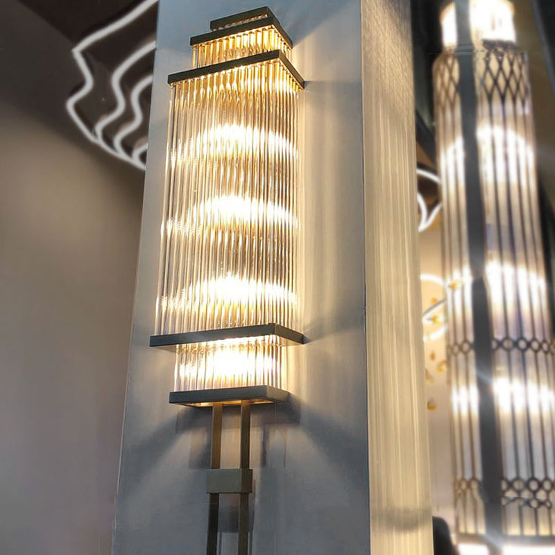 Iluminación de pared geométrica de vidrio estilo moderno múltiples luces de luz montada en la pared