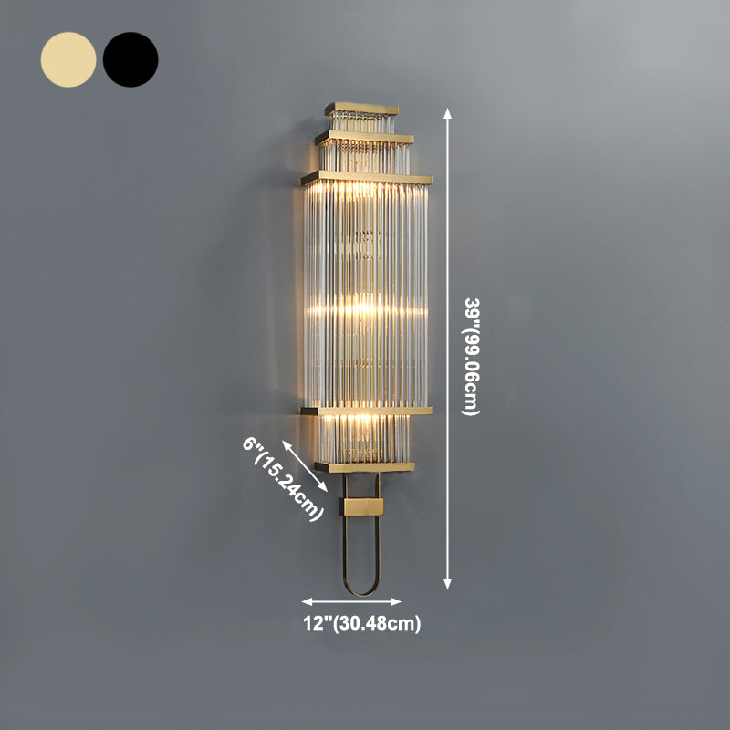 Iluminación de pared geométrica de vidrio estilo moderno múltiples luces de luz montada en la pared