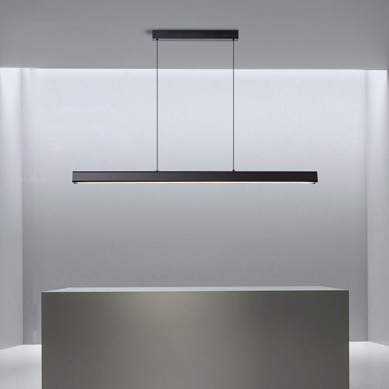 Linear Wood Island Light Fixture Modern Ceiling Pendant Light for Dining Room