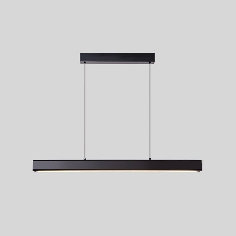 Linear Wood Island Light Fixture Modern Ceiling Pendant Light for Dining Room