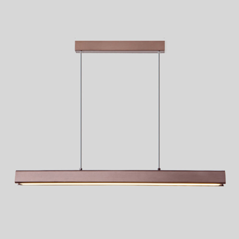 Linear Wood Island Light Fixture Modern Ceiling Pendant Light for Dining Room
