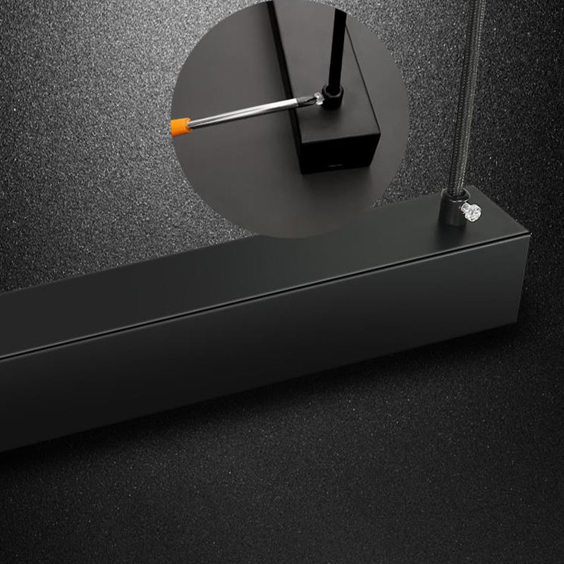 Linear Wood Island Light Fixture Modern Ceiling Pendant Light for Dining Room