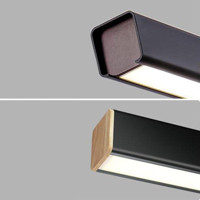 Linear Wood Island Light Fixture Modern Ceiling Pendant Light for Dining Room