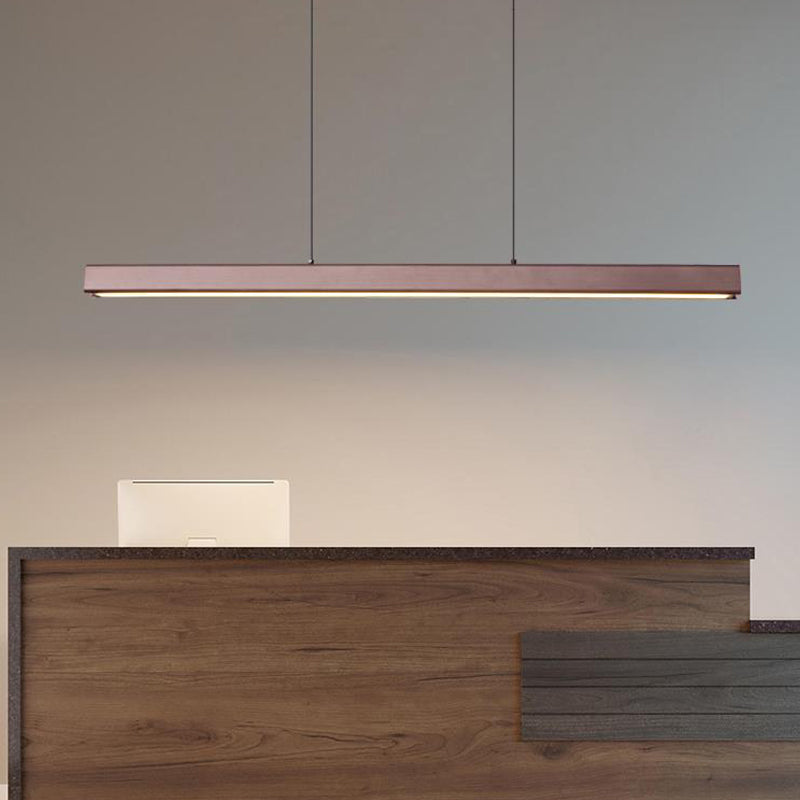 Linear Wood Island Light Fixture Modern Ceiling Pendant Light for Dining Room