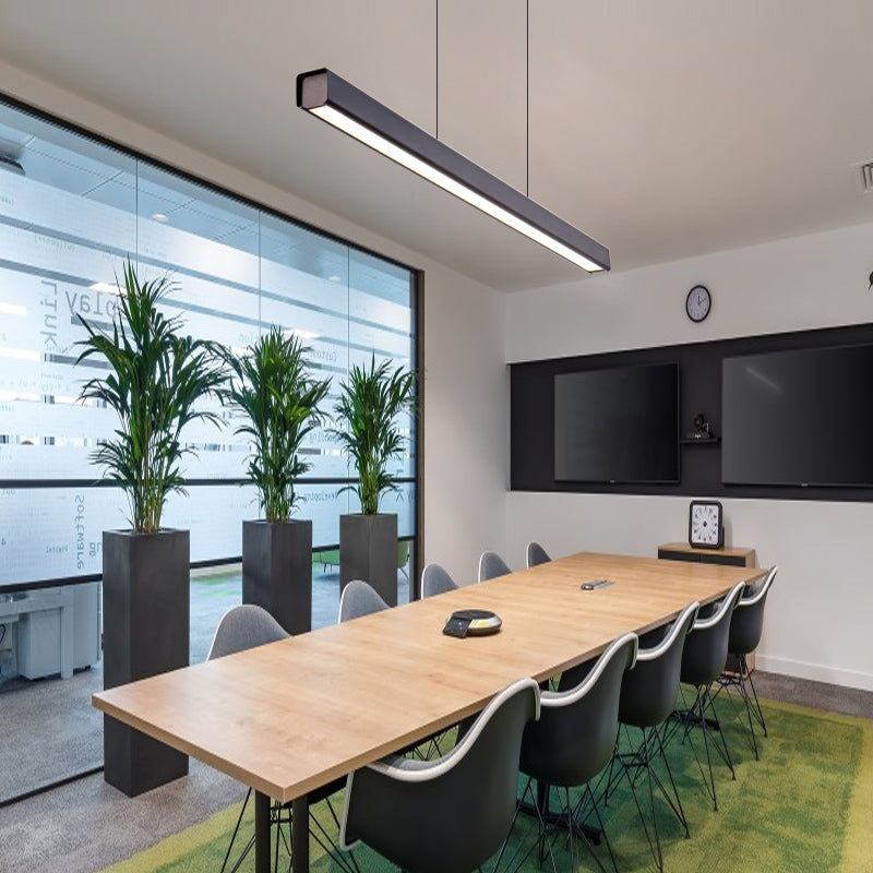 Linear Wood Island Light Fixture Modern Ceiling Pendant Light for Dining Room