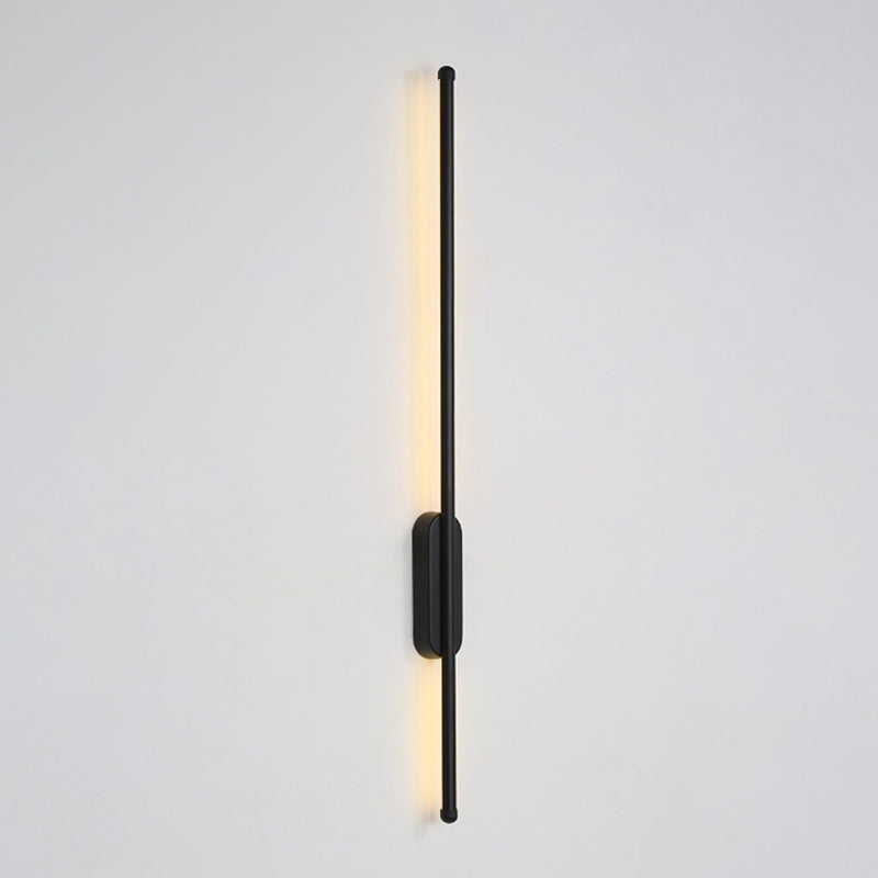 Contemporary Linear Sconce Lights Metal 1 Light Wall Mount Light Fixture in Black