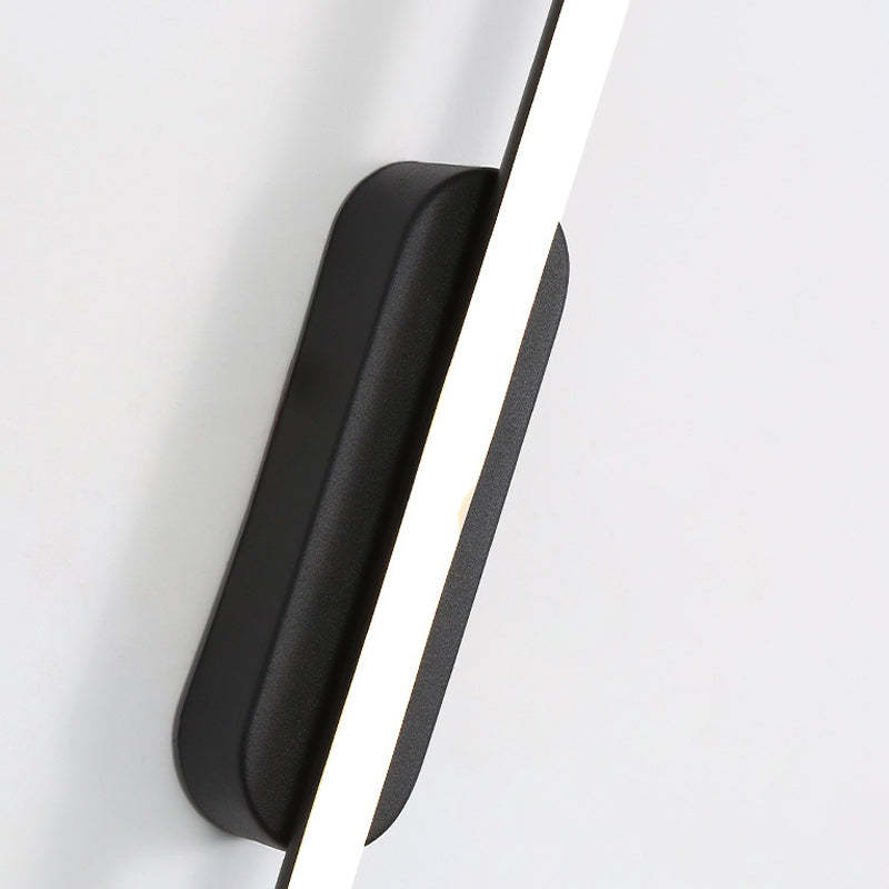 Contemporary Linear Sconce Lights Metal 1 Light Wall Mount Light Fixture in Black