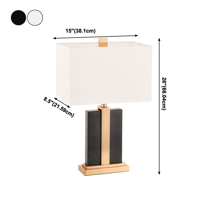 Nordic Modern Table Lamp 1-Light Rectangular Metal Table Light for Bedroom