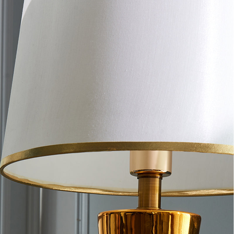 Contemporary 1-Light Table Lamp Cylinder Fabric Table Light for Bedroom