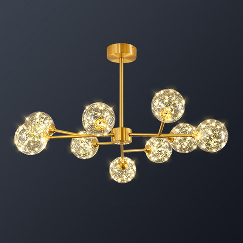 Spherical Branch Hanging Lights Modern Style Glass Hanging Lighting for Bedroom