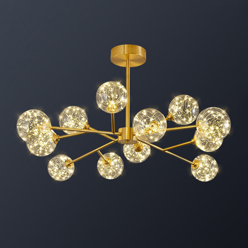 Spherical Branch Hanging Lights Modern Style Glass Hanging Lighting for Bedroom