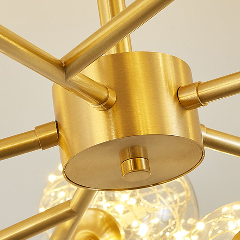 Spherical Branch Hanging Lights Modern Style Glass Hanging Lighting for Bedroom