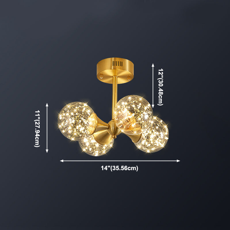 Spherical Branch Hanging Lights Modern Style Glass Hanging Lighting for Bedroom