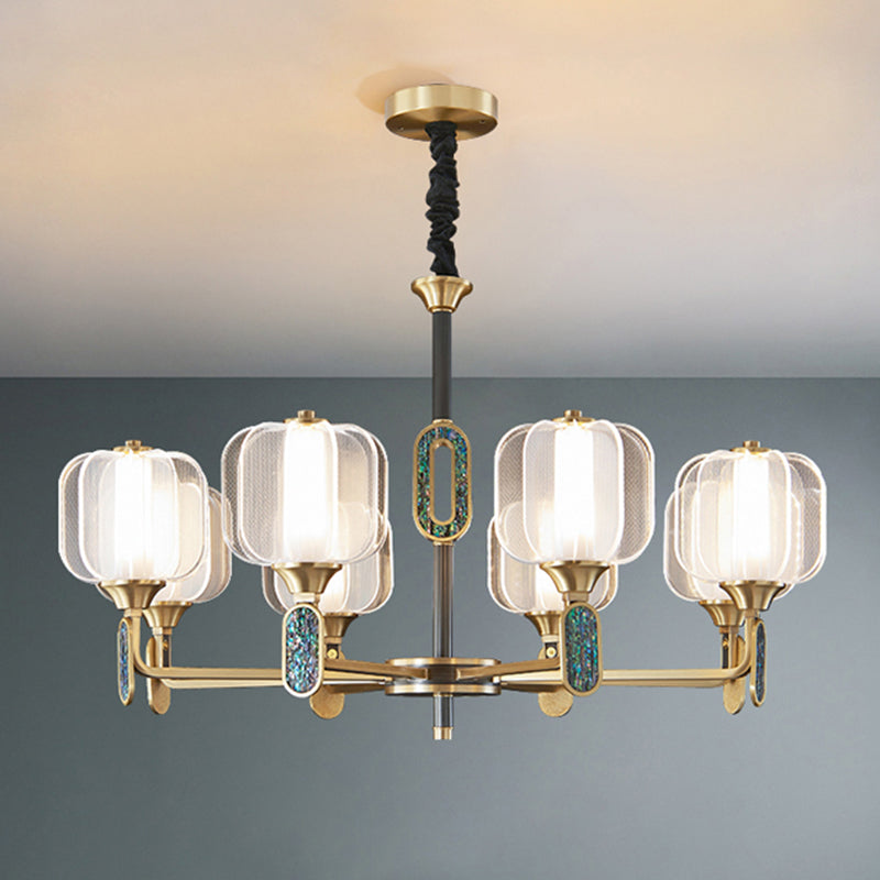 Multi -licht cilindrische tak hangende lichten moderne stijl acrylhangende verlichting