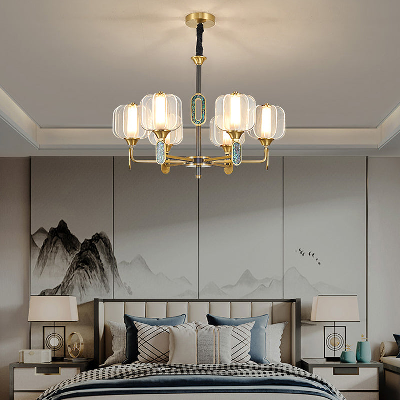 Multi -licht cilindrische tak hangende lichten moderne stijl acrylhangende verlichting