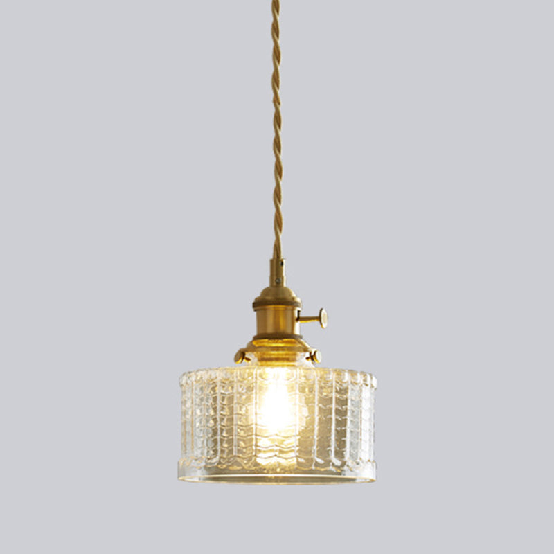 Lampada sospesa in bronzo in bronzo in vetro in stile a sospensione geometrica in stile retrò industriale per sala da pranzo