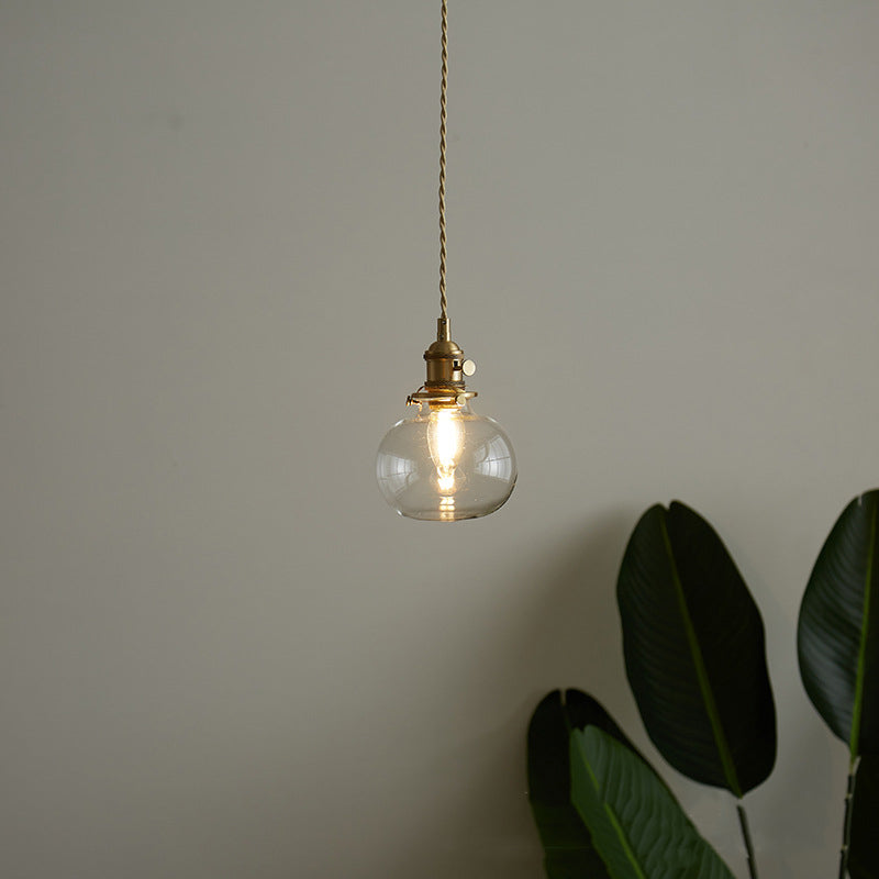 Lampada sospesa in bronzo in bronzo in vetro in stile a sospensione geometrica in stile retrò industriale per sala da pranzo