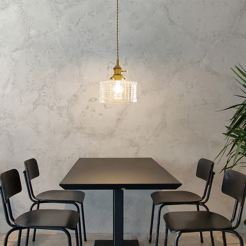 Lampada sospesa in bronzo in bronzo in vetro in stile a sospensione geometrica in stile retrò industriale per sala da pranzo