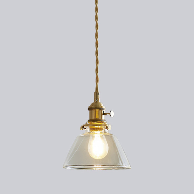 Lampada sospesa in bronzo in bronzo in vetro in stile a sospensione geometrica in stile retrò industriale per sala da pranzo