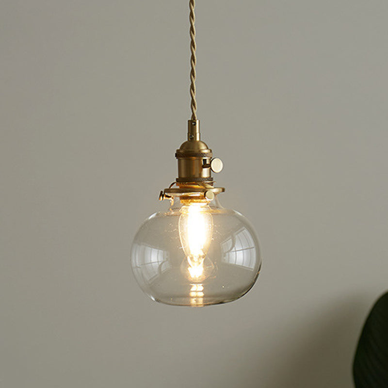 Lampada sospesa in bronzo in bronzo in vetro in stile a sospensione geometrica in stile retrò industriale per sala da pranzo