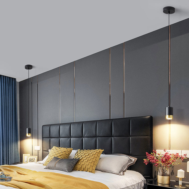 Moderne stijl cilindrische tint hangend licht metaal 1 lichte hanglamp voor eetkamer